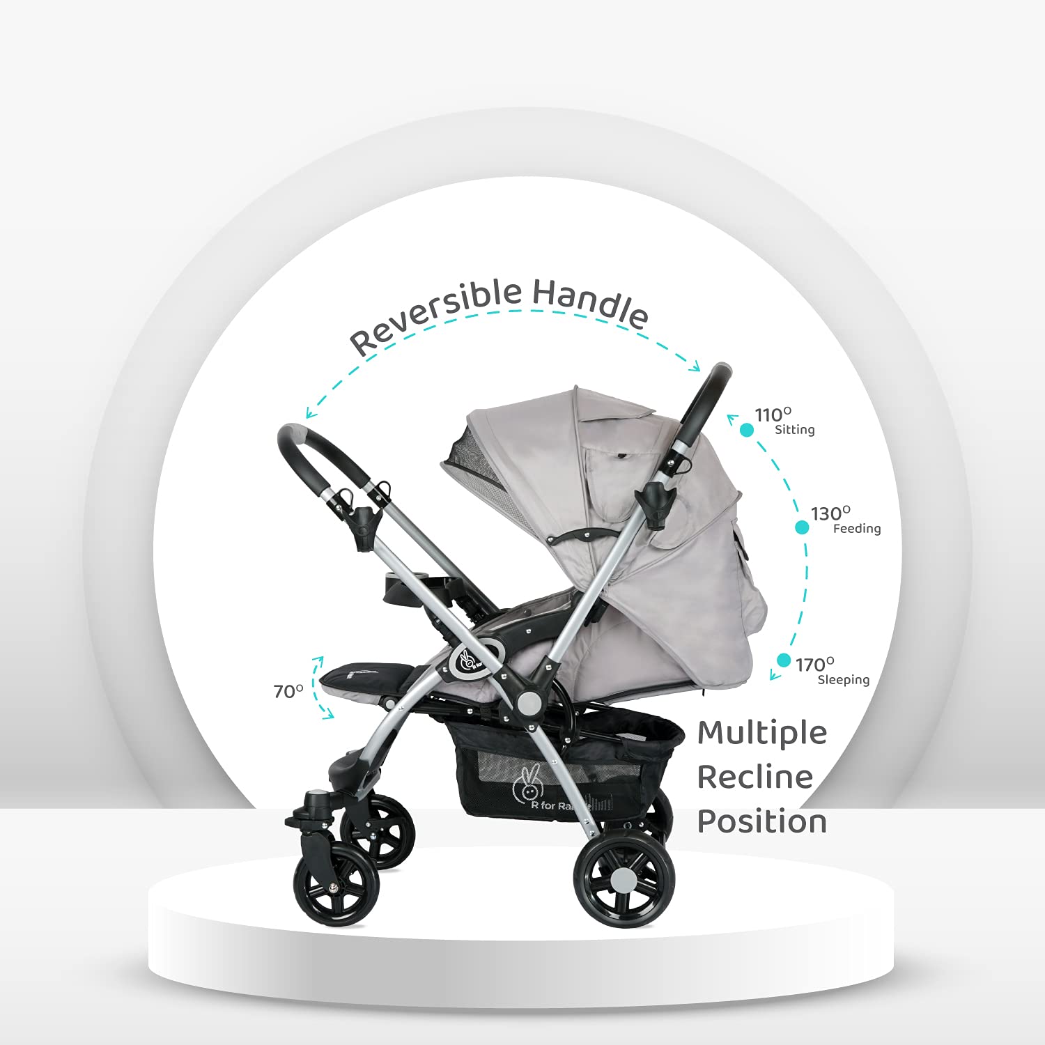 Rainbow R for Rabbit stroller for kids – colorful baby stroller available at www.usmile.toys